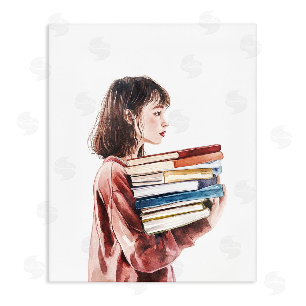 Svetlana Aleynikova The Book Bearer Girl Stretched Canvas Wall Art Print