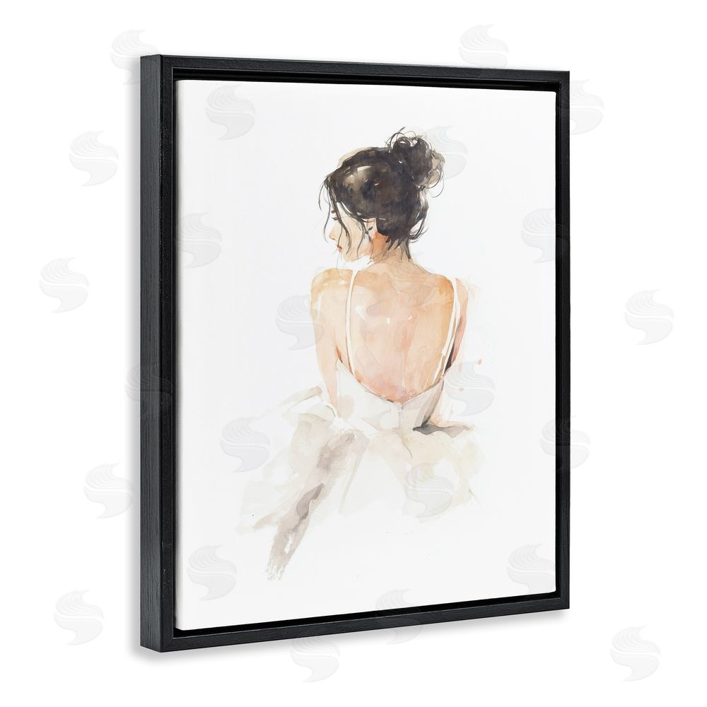Svetlana Aleynikova Feminine Serenity Woman Black Floating Frame Canvas Wall Art Print