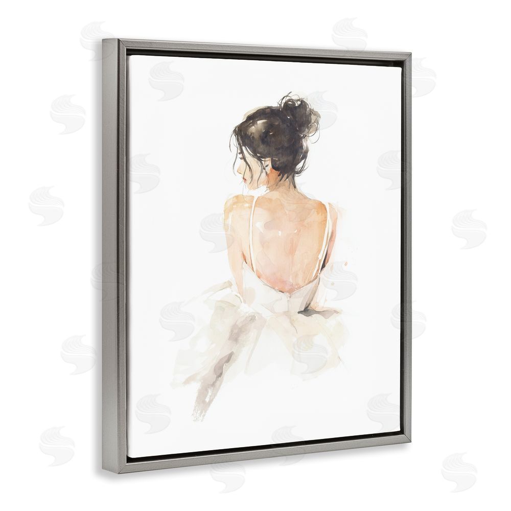 Svetlana Aleynikova Feminine Serenity Woman Gray Floating Frame Canvas Wall Art Print