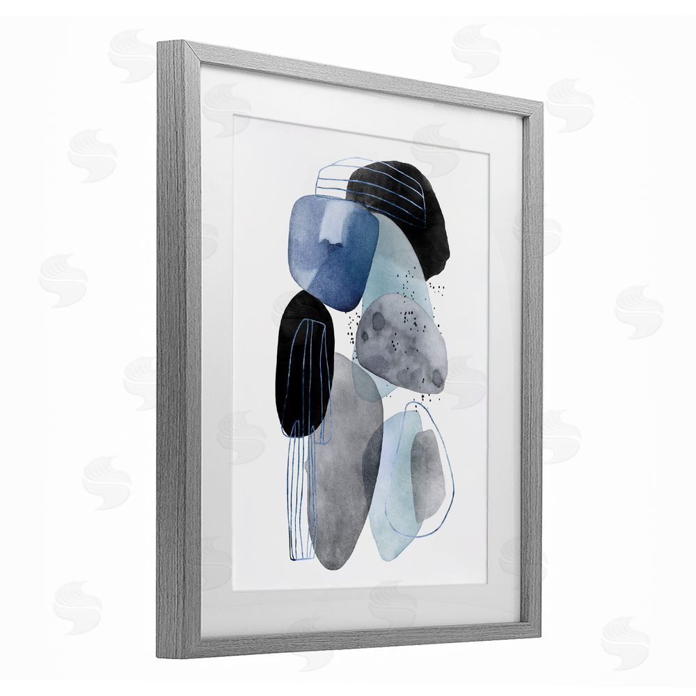 Svetlana Aleynikova Pebbles of Frozen Currents Gray Framed Print Under Glass Wall Art