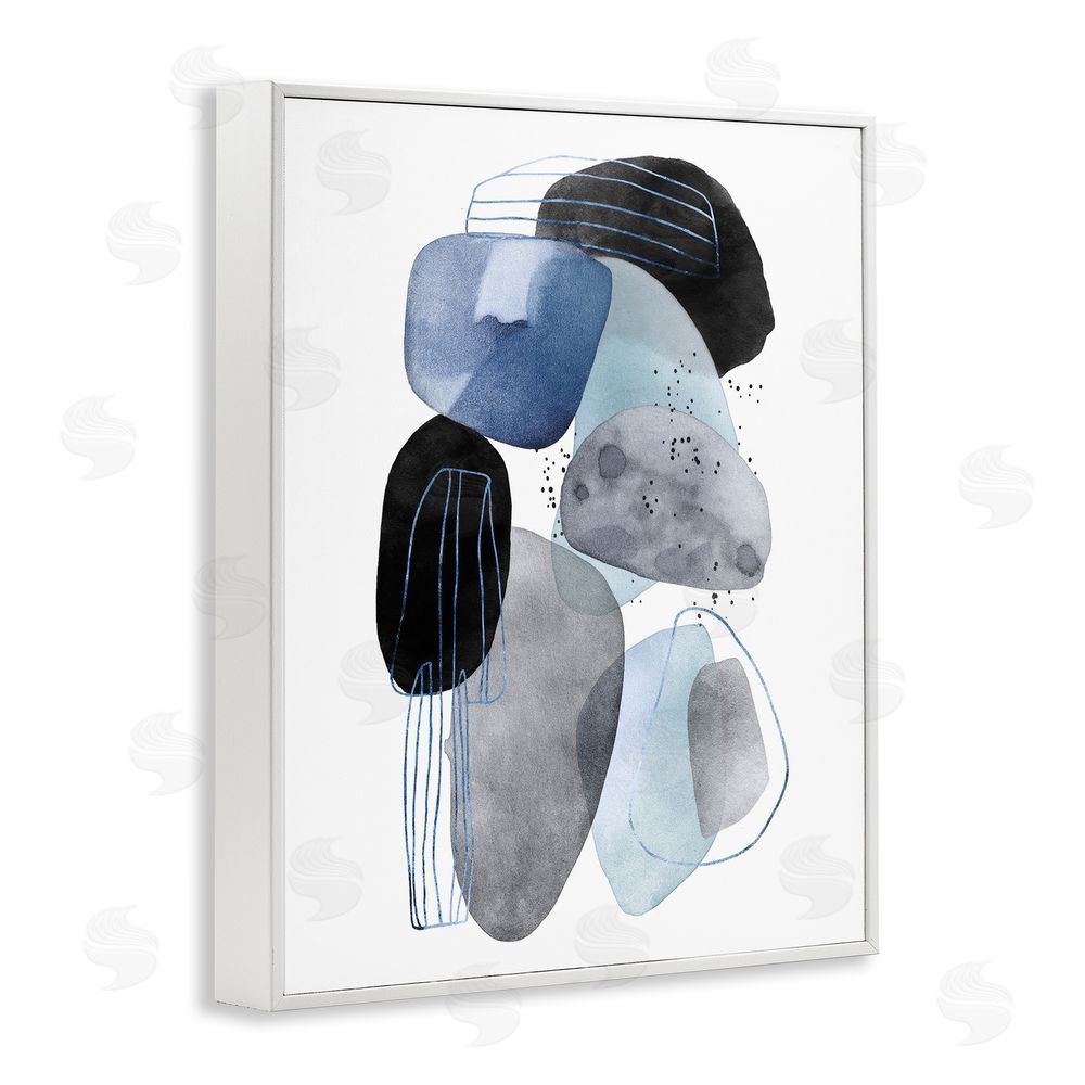 Svetlana Aleynikova Pebbles of Frozen Currents White Framed Giclee Wall Art Print