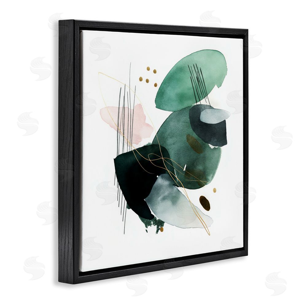 Svetlana Aleynikova Verdant Horizon Shapes Black Floating Frame Canvas Wall Art Print