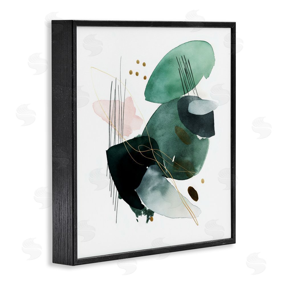 Svetlana Aleynikova Verdant Horizon Shapes Black Framed Giclee Wall Art Print