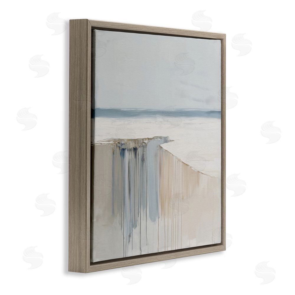 Svetlana Aleynikova Precipice Neutral Abstraction Brown Floating Frame Canvas Wall Art Print