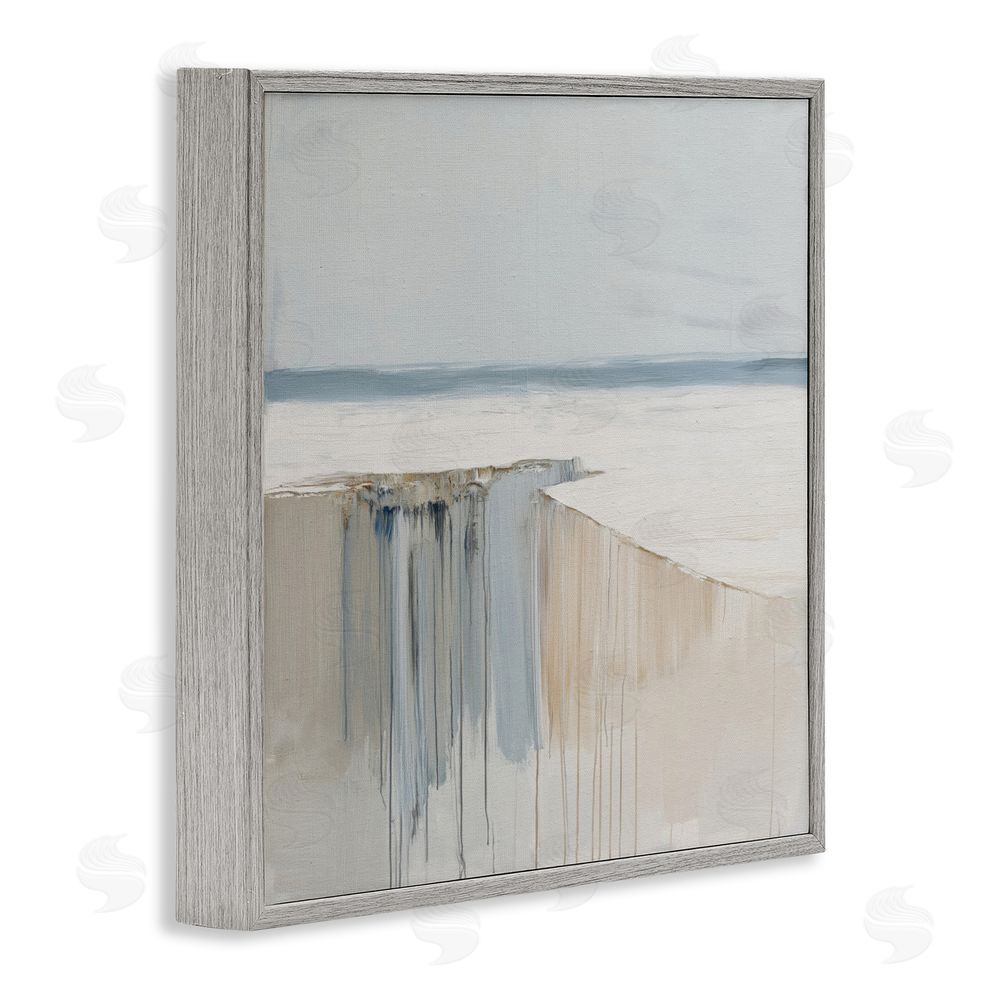Svetlana Aleynikova Precipice Neutral Abstraction Gray Framed Giclee Wall Art Print