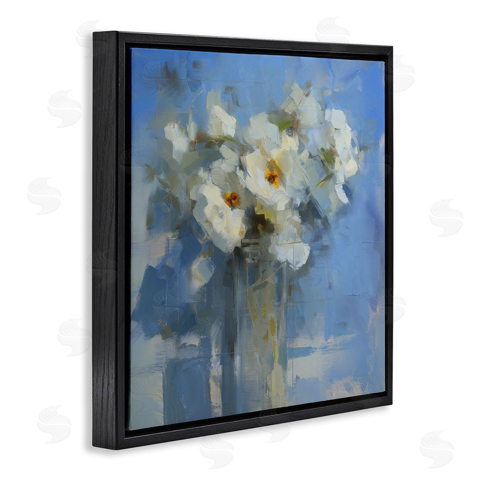 Svetlana Aleynikova Petals Remembered Abstract Black Floating Frame Canvas Wall Art Print