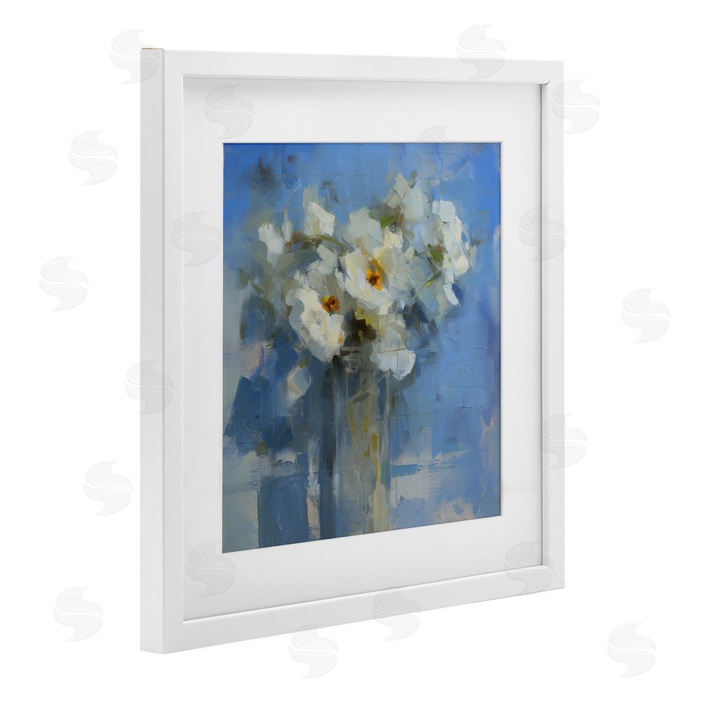 Svetlana Aleynikova Petals Remembered Abstract White Framed Print Under Glass Wall Art