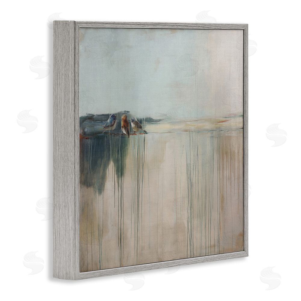 Svetlana Aleynikova Drips And Feathers Abstract Gray Framed Giclee Wall Art Print