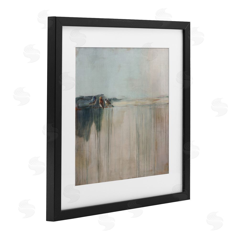 Svetlana Aleynikova Drips And Feathers Abstract Black Framed Print Under Glass Wall Art