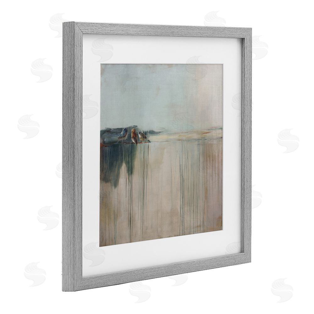 Svetlana Aleynikova Drips And Feathers Abstract Gray Framed Print Under Glass Wall Art