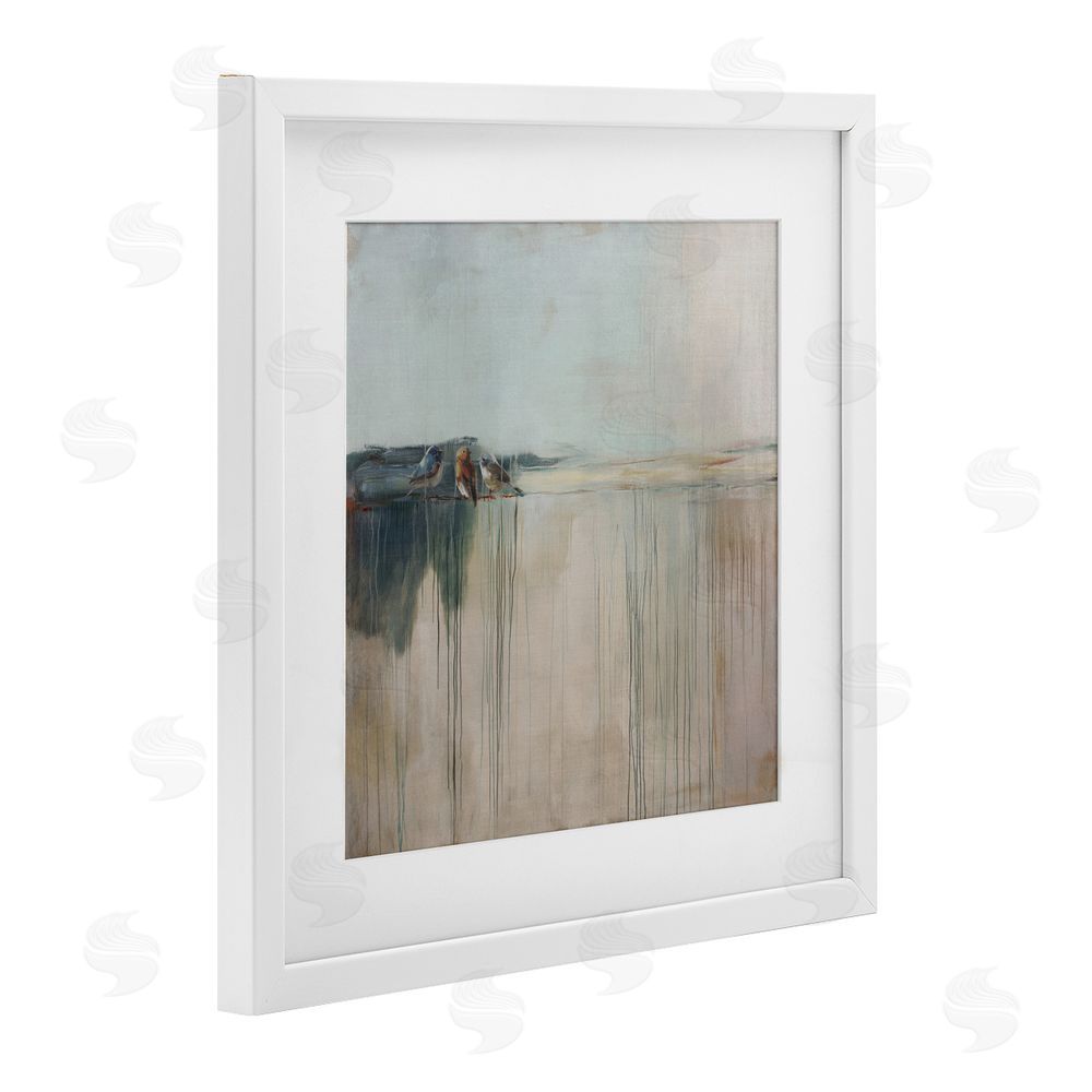 Svetlana Aleynikova Drips And Feathers Abstract White Framed Print Under Glass Wall Art