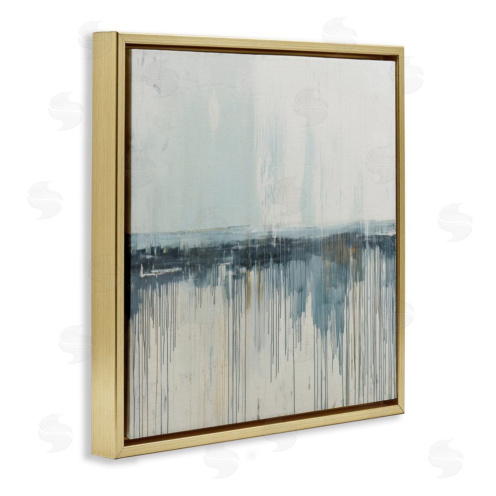 Svetlana Aleynikova Acrylic Drift Abstract Gold Floating Frame Canvas Wall Art Print