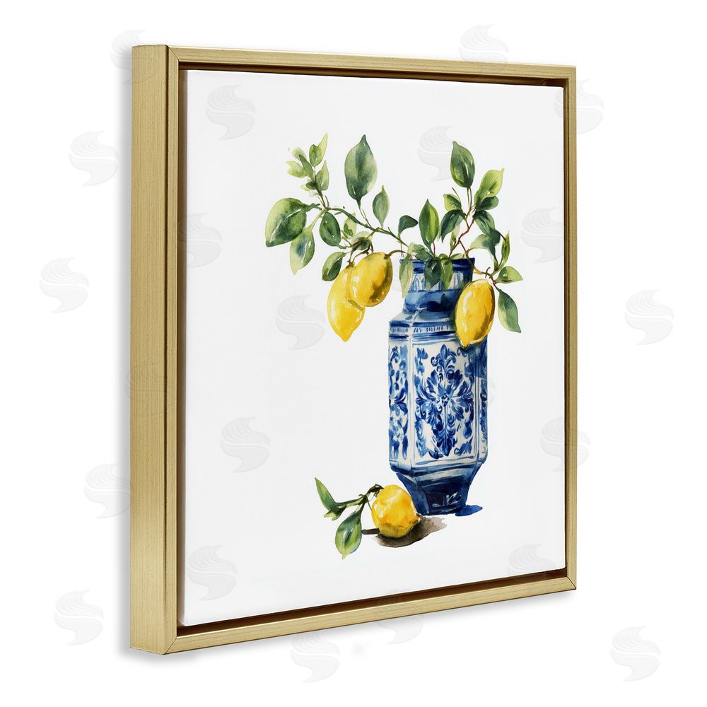 Svetlana Aleynikova Ornate Lemon Treasures Gold Floating Frame Canvas Wall Art Print