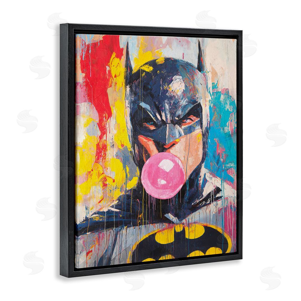 Svetlana Aleynikova Iconic Street Hero with Bubblegum Black Floating Frame Canvas Wall Art Print