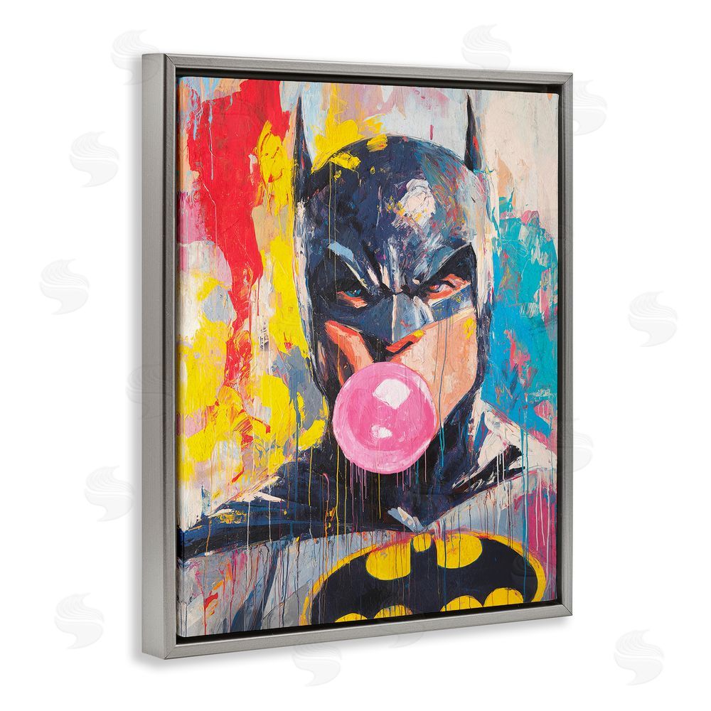 Svetlana Aleynikova Iconic Street Hero with Bubblegum Gray Floating Frame Canvas Wall Art Print