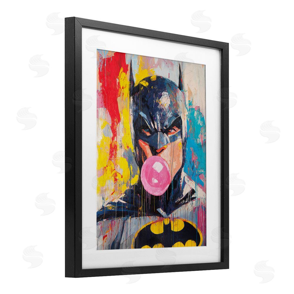 Svetlana Aleynikova Iconic Street Hero with Bubblegum Black Framed Print Under Glass with White Mat Wall Art