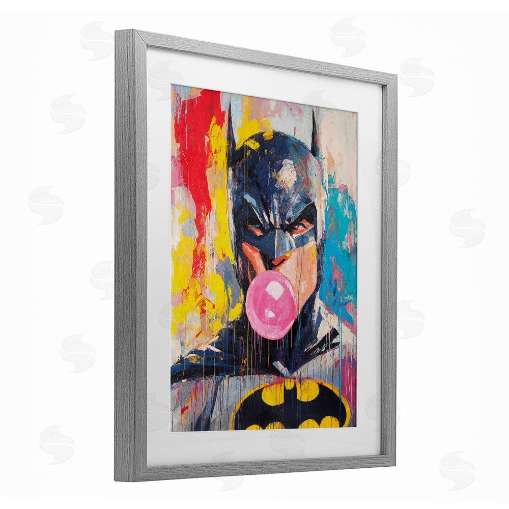 Svetlana Aleynikova Iconic Street Hero with Bubblegum Gray Framed Print Under Glass with White Mat Wall Art