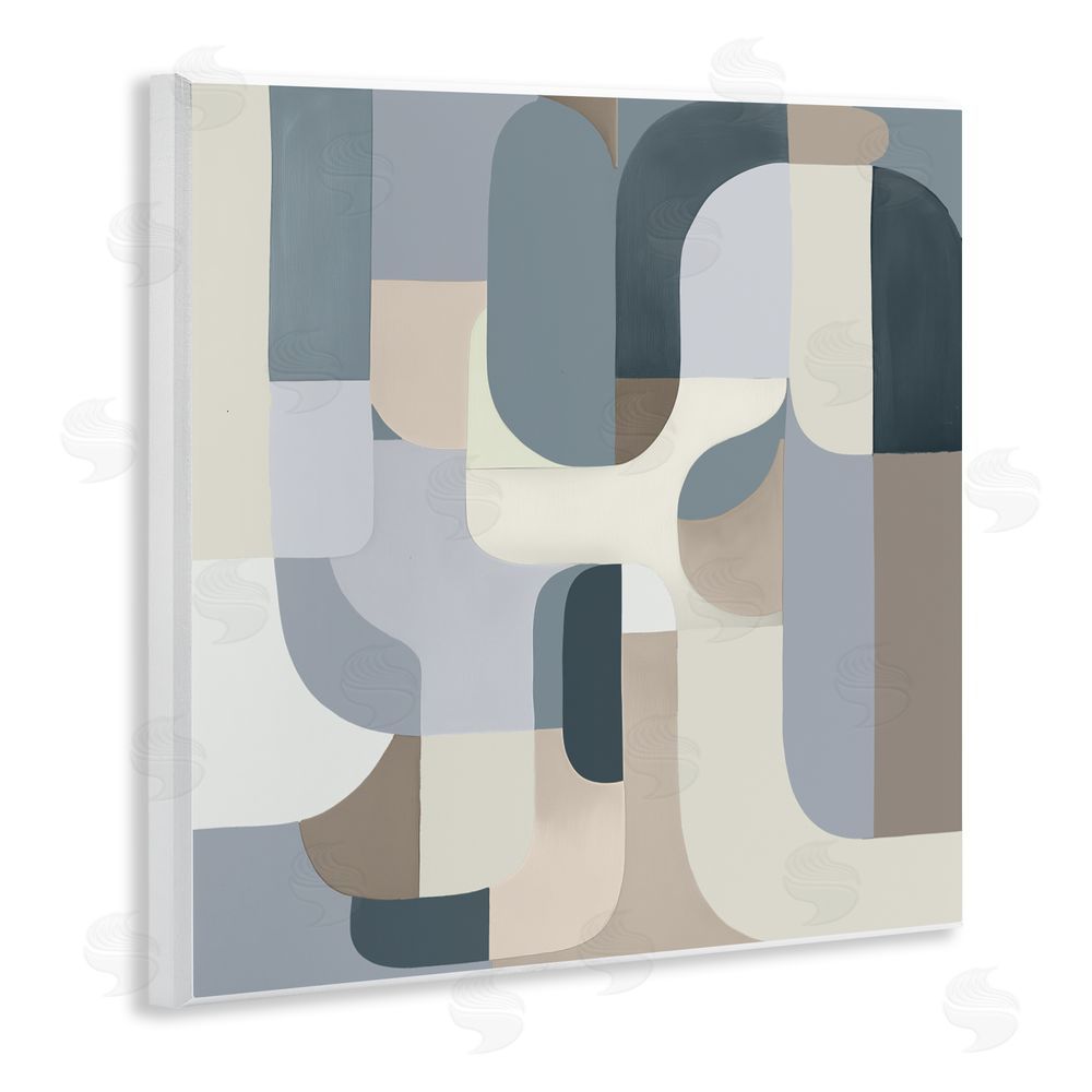 Annabelle Hall Bauhaus Blue Curves Wall Plaque Art Print