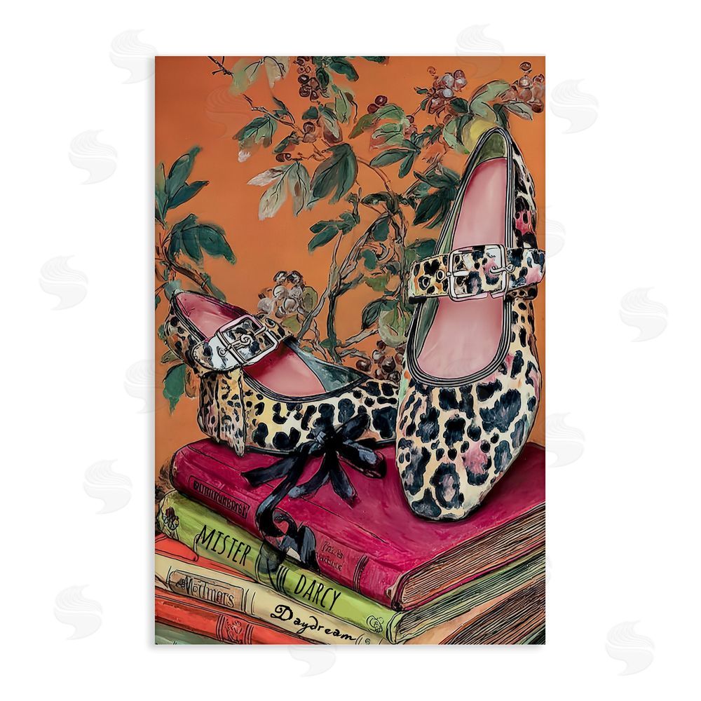 Annabelle Hall On My Feet Shoes & Books Stretched Canvas Wall Art Print