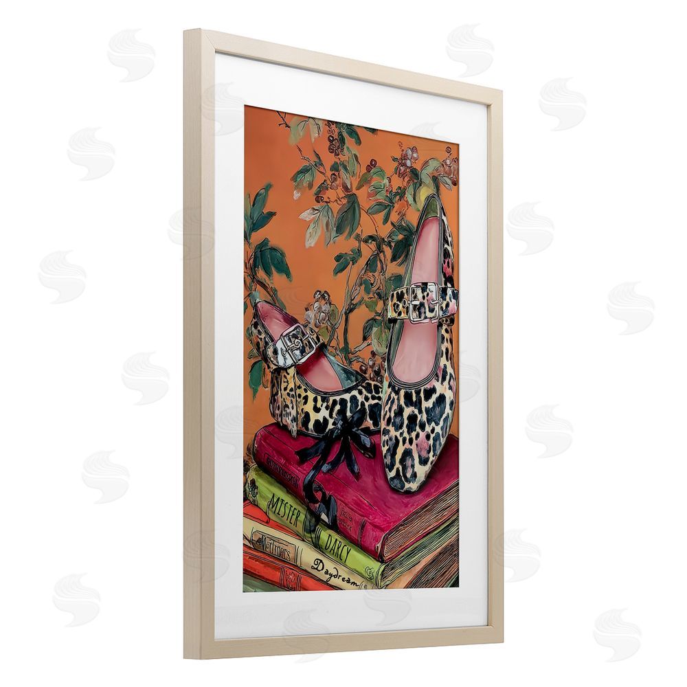 Annabelle Hall On My Feet Shoes & Books Birch Framed Print Under Glass Wall Art