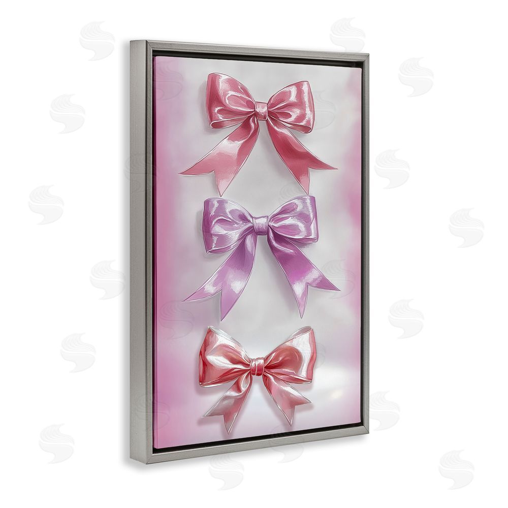 Annabelle Hall Blush And Satin Elegance Gray Floating Frame Canvas Wall Art Print