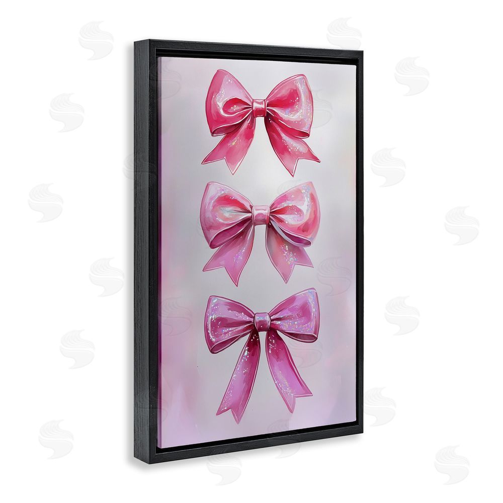 Annabelle Hall Blush And Satin Ribbons Black Floating Frame Canvas Wall Art Print