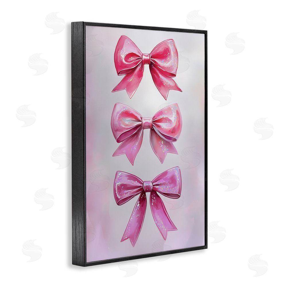 Annabelle Hall Blush And Satin Ribbons Black Framed Giclee Wall Art Print