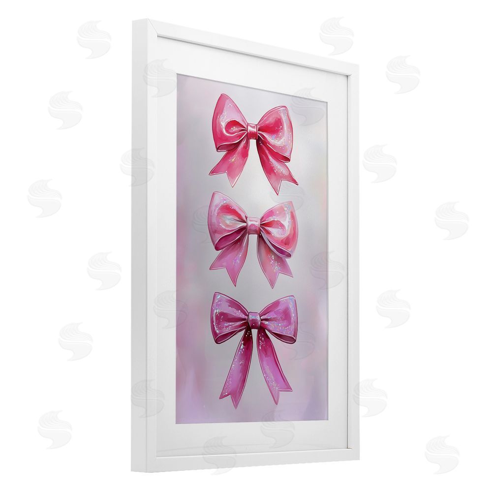 Annabelle Hall Blush And Satin Ribbons White Framed Print Under Glass Wall Art