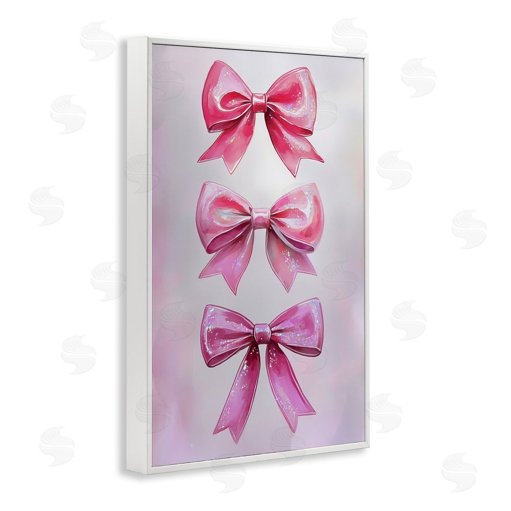 Annabelle Hall Blush And Satin Ribbons White Framed Giclee Wall Art Print