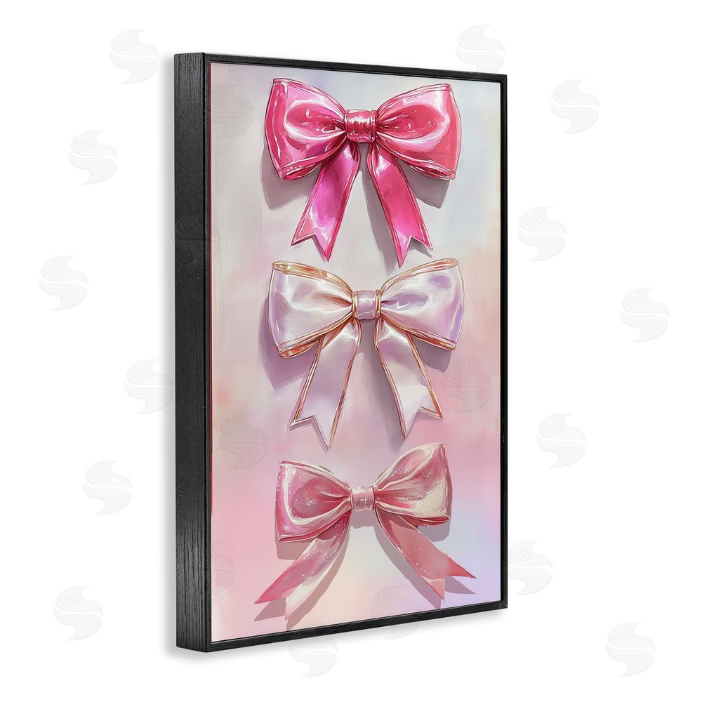 Annabelle Hall Blush And Satin Bows Black Framed Giclee Wall Art Print