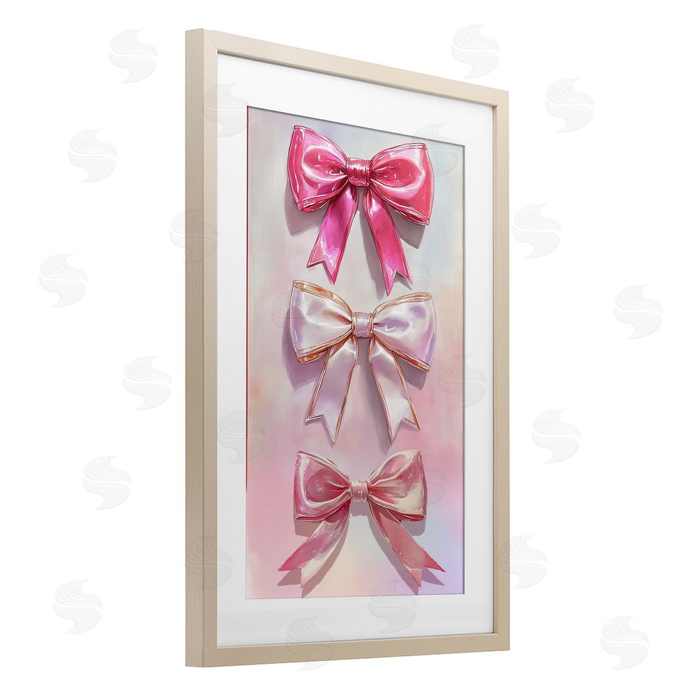 Annabelle Hall Blush And Satin Bows Birch Framed Print Under Glass Wall Art