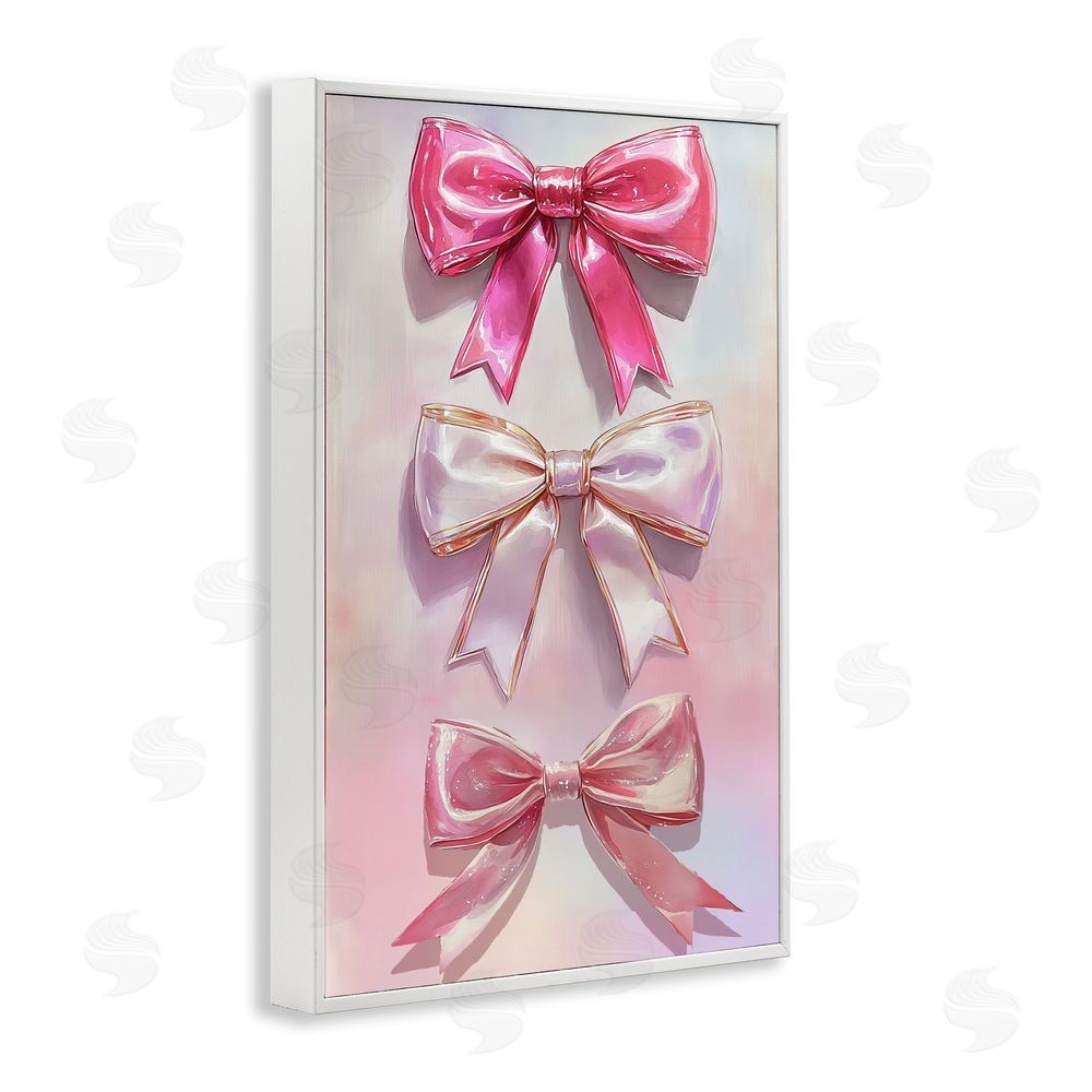 Annabelle Hall Blush And Satin Bows White Framed Giclee Wall Art Print