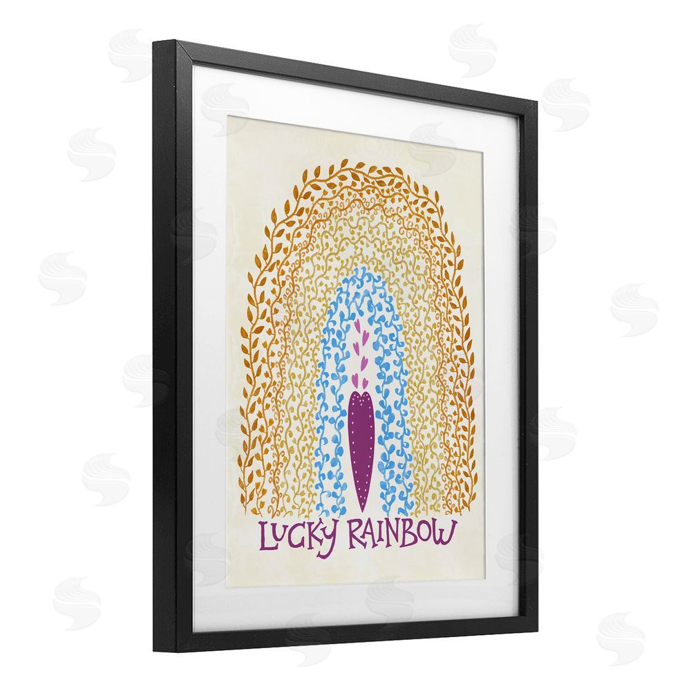 Connie Summers Boho Lucky Rainbow Black Framed Print Under Glass Wall Art