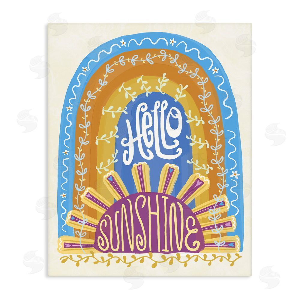 Connie Summers Boho Hello Sunshine Stretched Canvas Wall Art