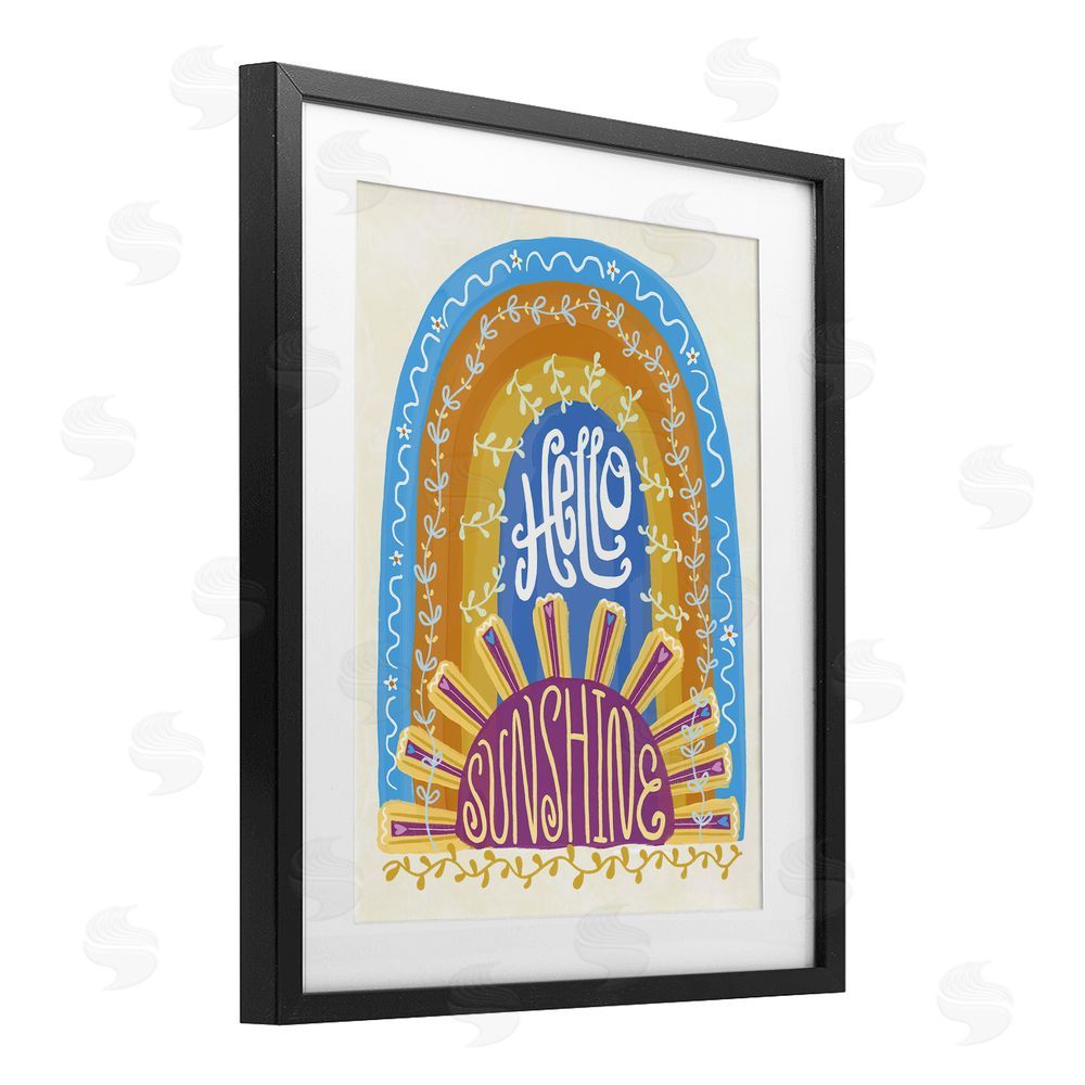 Connie Summers Boho Hello Sunshine Black Framed Print Under Glass Wall Art