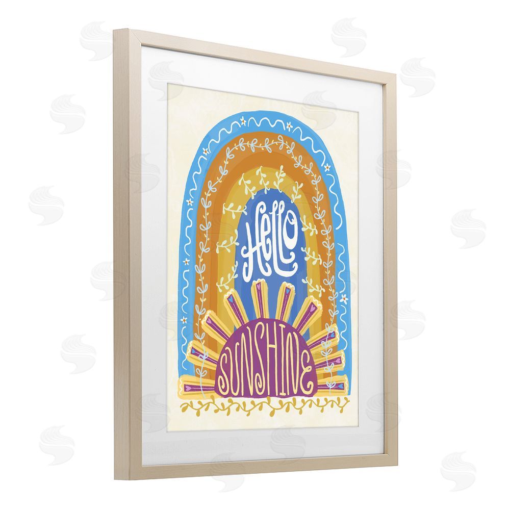 Connie Summers Boho Hello Sunshine Birch Framed Print Under Glass Wall Art