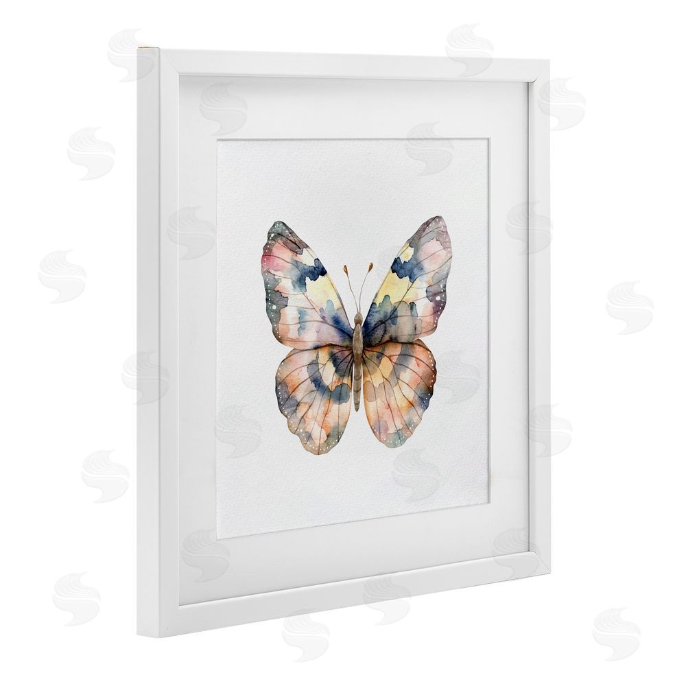 Kim Allen Traditional Watercolor Butterfly White Framed Print Under Glass Wall Art