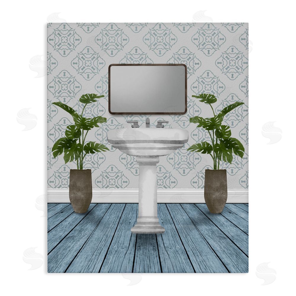 Marcus Prime Restful Wash Plants & Sink Stretched Canvas Wall Art Print