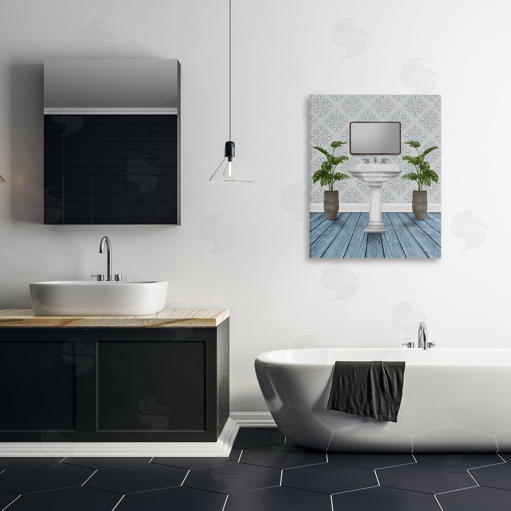 Marcus Prime Restful Wash Plants & Sink Stretched Canvas Wall Art in Room