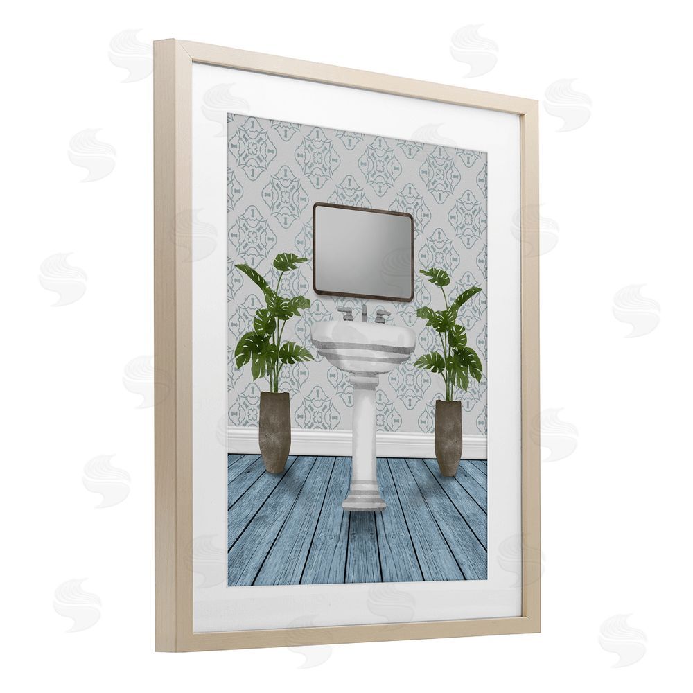 Marcus Prime Restful Wash Plants & Sink Birch Framed Print Under Glass Wall Art