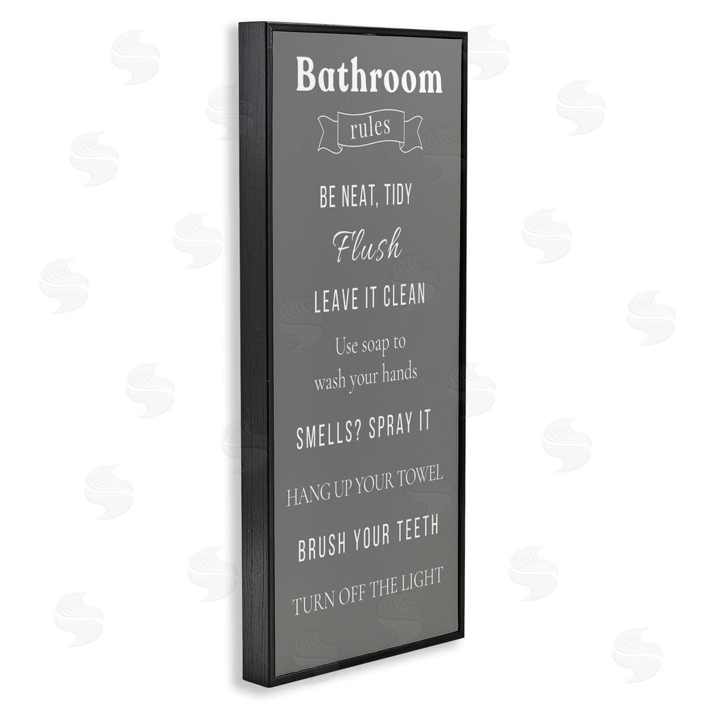 Julia Frost Bathroom Rules Reminders Black Framed Giclee Wall Art Print