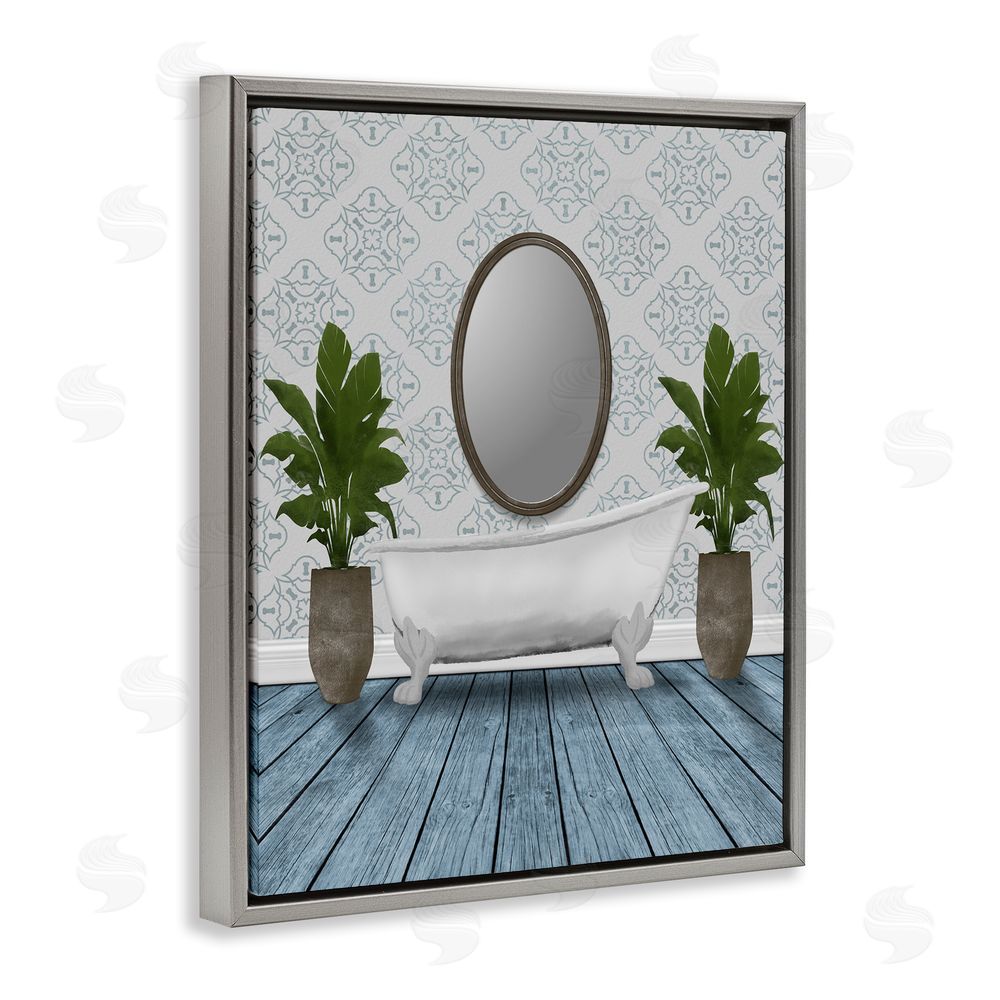 Marcus Prime Restful Wash Bathtub Gray Floating Frame Canvas Wall Art Print