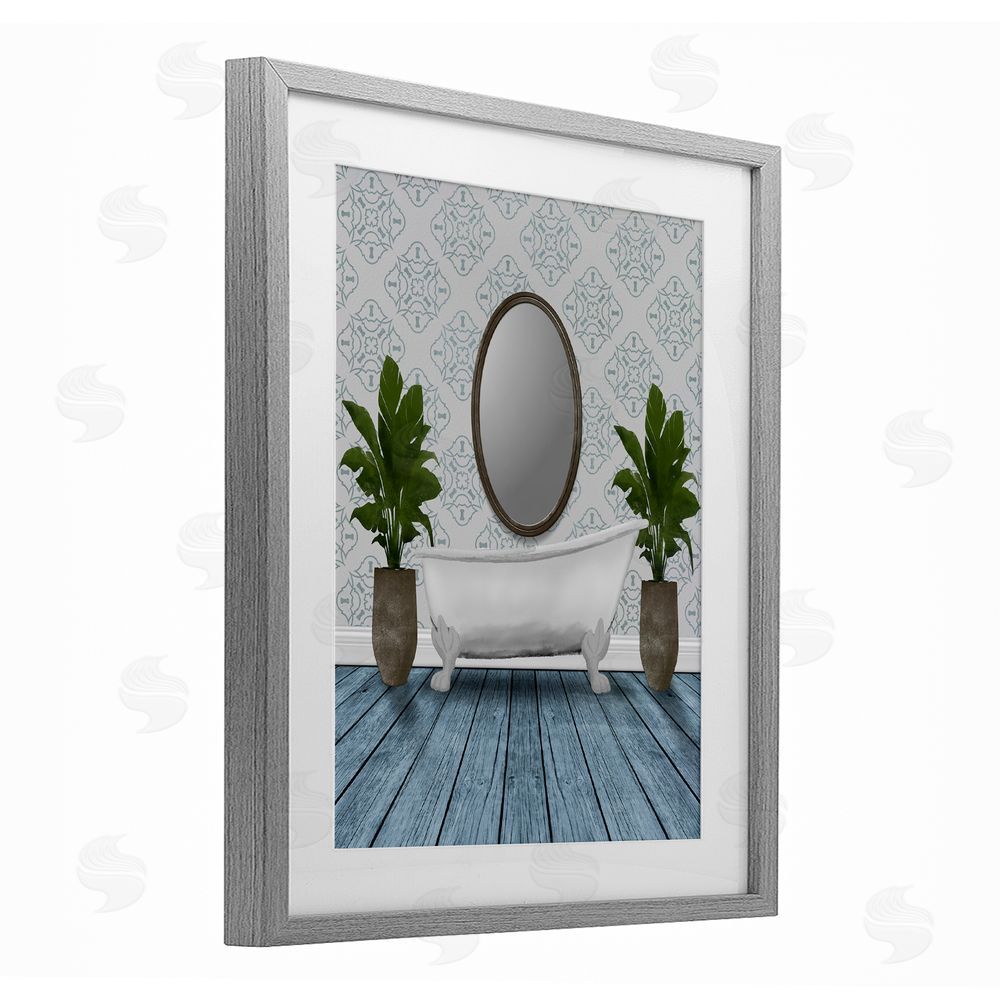 Marcus Prime Restful Wash Bathtub Gray Framed Print Under Glass Wall Art