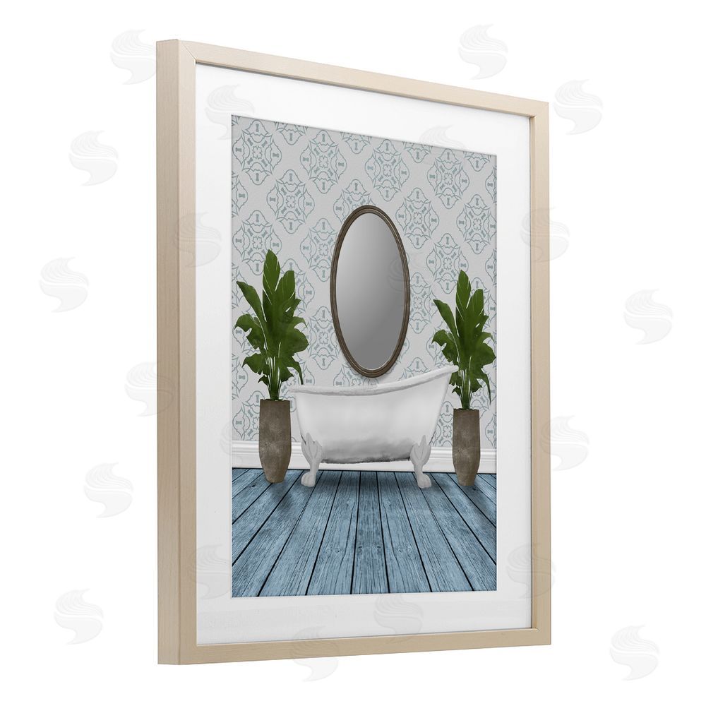 Marcus Prime Restful Wash Bathtub Birch Framed Print Under Glass Wall Art
