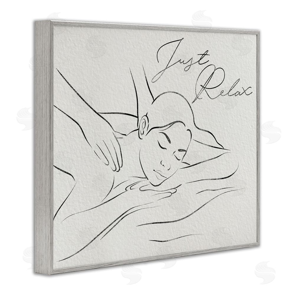 Marcus Prime Just Relax Massage Contour Gray Framed Giclee Wall Art Print
