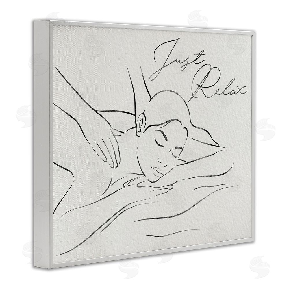 Marcus Prime Just Relax Massage Contour White Framed Giclee Wall Art Print