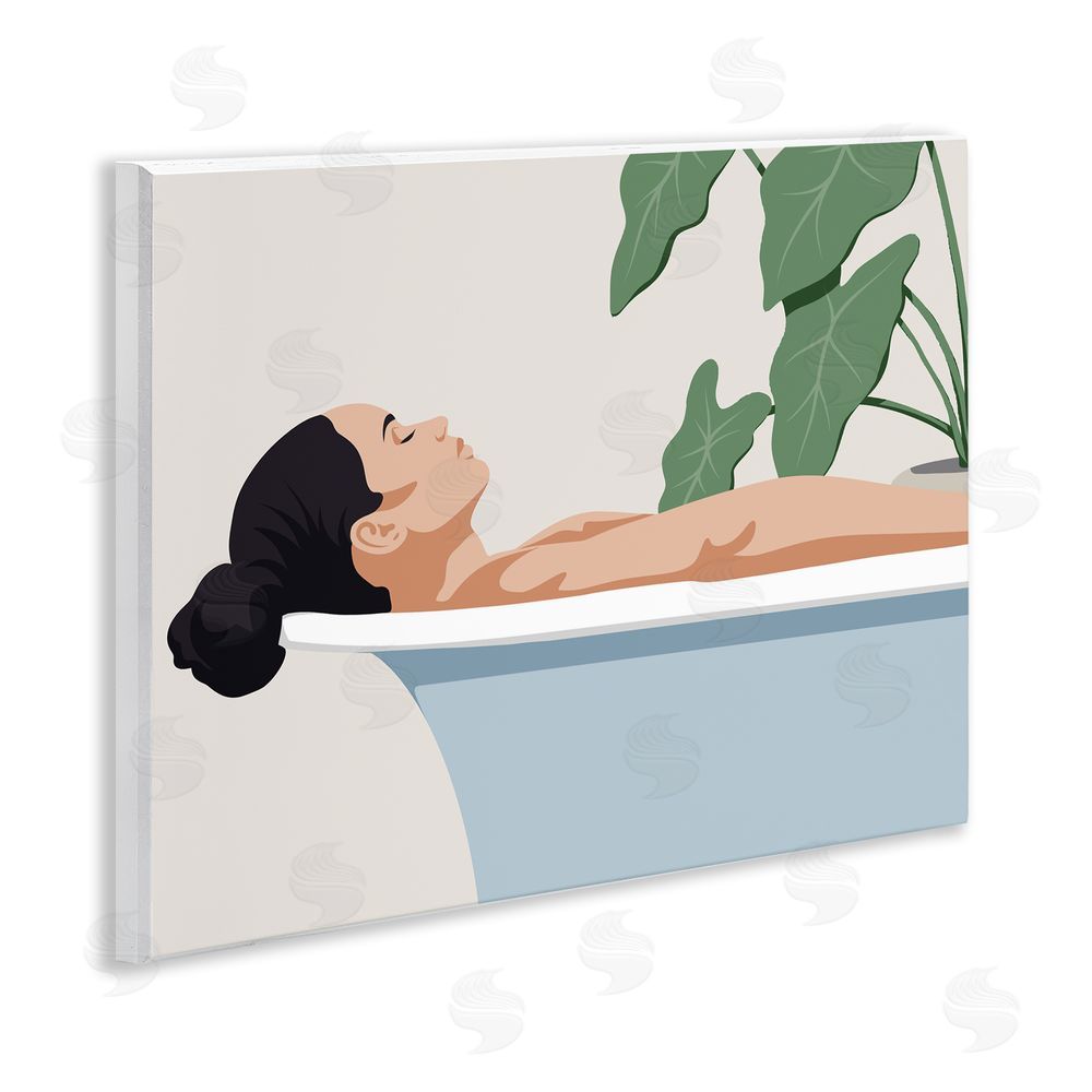 Marcus Prime Tub Relaxation Woman Wall Plaque Art Print