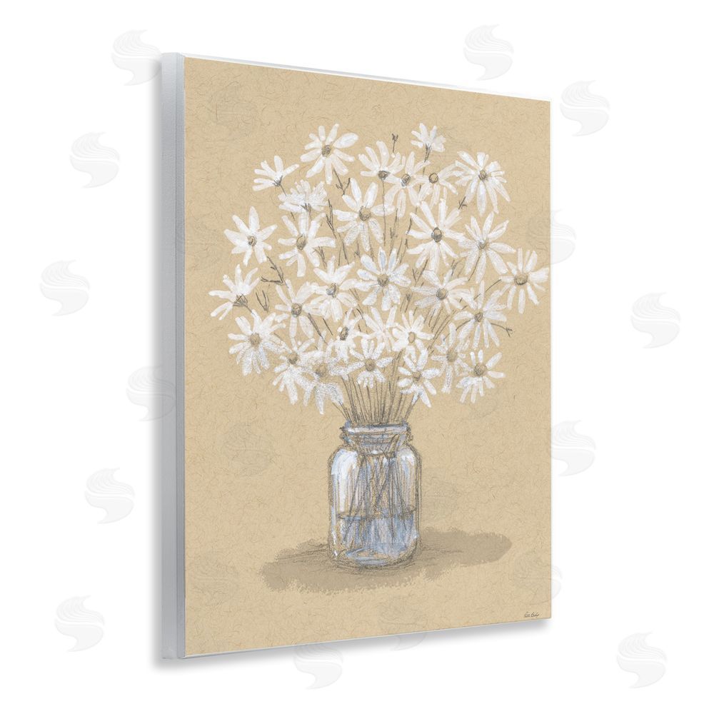Patti Bishop Daisies Jar Drawing Wall Plaque Art Print