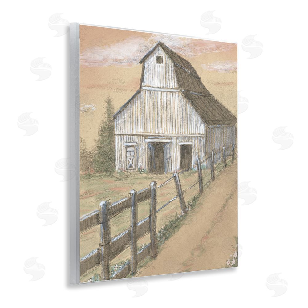 Patti Bishop Barn Fence Drawing Wall Plaque Art Print