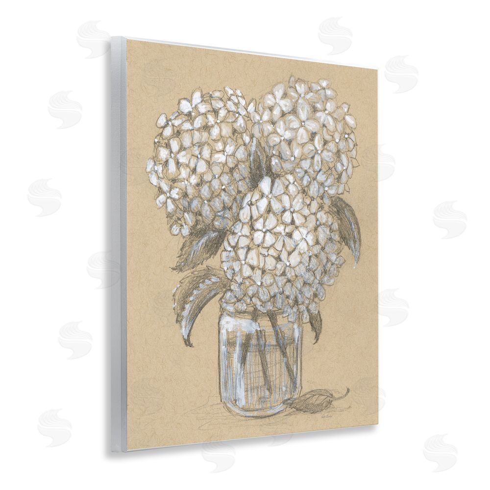 Patti Bishop Hydrangea Jar Drawing Wall Plaque Art Print
